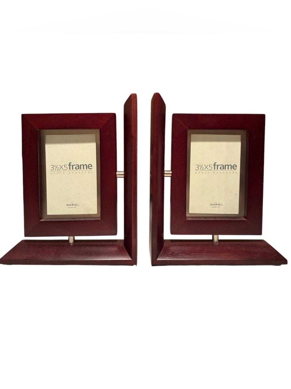 Wooden Photo Frame bookend set - Cherry Wood 3”x5”